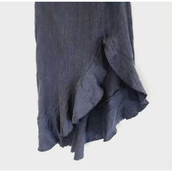 Free People Made Me Blush Black Strapless Bandeau Dress Ruffle Hem Size Medium - Picture 8 of 10